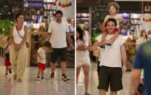 Gêmeos de Fabiula Nascimento e Emílio Dantas esbanjam charme em passeio no Rio