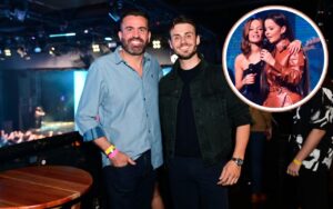 Fernando Mocó e Matheus Gabriel, noivos de Maraisa e namorado de Maiara — Foto: Leo Franco/AgNews