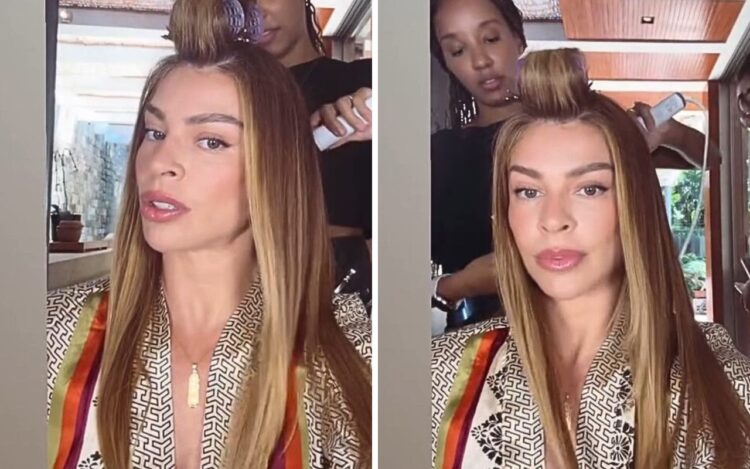 Grazi Massafera corta o cabelo sozinha e fala de cuidados
