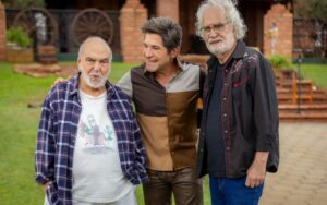 Daniel, Lima Duarte e Renato Teixeira no 'Viver Sertanejo' - Globo/ Beatriz Damy