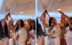 Bruna Biancardi ganha festa surpresa em lancha