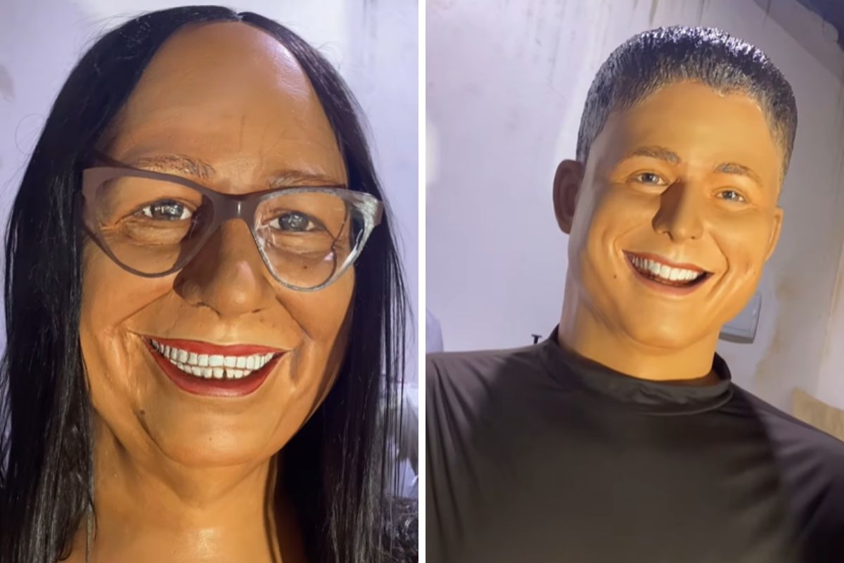 Dona Joselma e Guilherme viram bonecos de Olinda