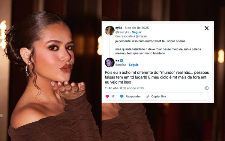 Maísa fala sobre falsidade e pede proteção nas redes – Foto: Reprodução Instagram