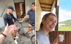 Zé Felipe tenta aprender a andar de bicicleta aos 26 anos