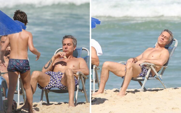 Alexandre Nero na praia com a família em praia — Foto: Dilson Silva:Agnewsunicopal do Rio - Foto: Rogério Fidalgo / Agnews