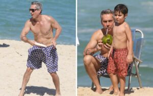 Alexandre Nero na praia com a família em praia — Foto: Dilson Silva:Agnewsunicopal do Rio - Foto: Rogério Fidalgo:Agnews