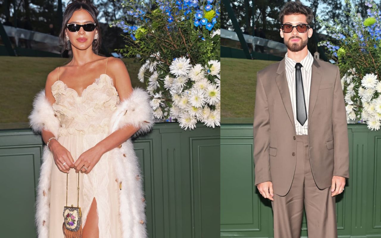 Bruna Marquezine e João Guilherme chegaram juntos ao casamento Giovanna Lancellotti e Gabriel David – Foto: Leo Franco / AgNews no casamento Giovanna Lancellotti e Gabriel David – Foto: Leo Franco / AgNews