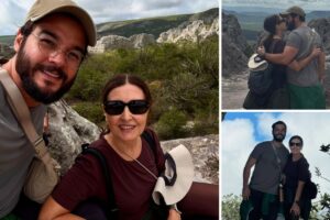 Fátima Bernardes e Túlio desbravam parque arqueológico