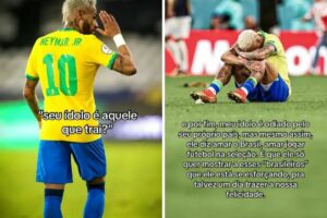 Neymar sendo defendido pelo pai em post