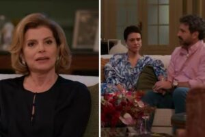 Vale Tudo - Odete (Debora Bloch) é hostil com Esteban (Caco Ciocler)