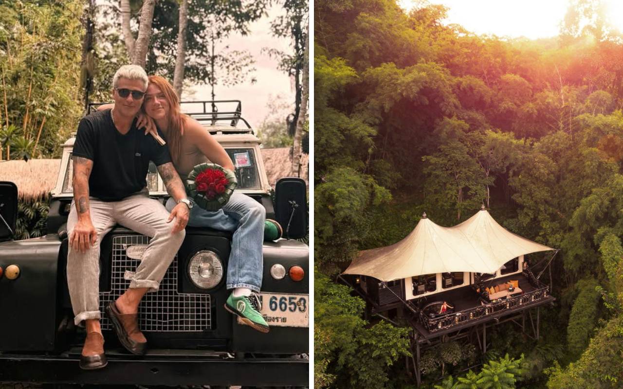 Bruno Gagliasso e Giovanna Ewbank, férias em tenda cinco estrelas na selva tailandesa –