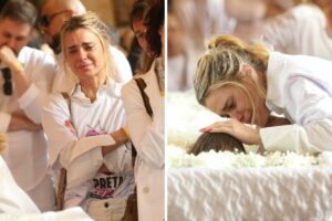 Carolina Dieckman no velório de Preta Gil