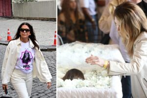 Malu Mader e Claudia Abreu no velório de Preta Gil