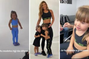 Virgínia Fonseca com Maria Alice e Maria Flor