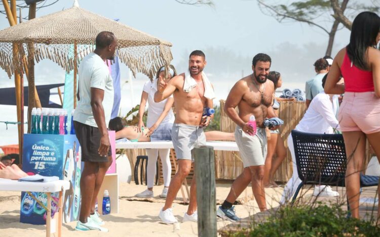 Cauã Reymond, Usain Bolt e Ricardo Teodoro — Foto: Dilson Silva | AgNews