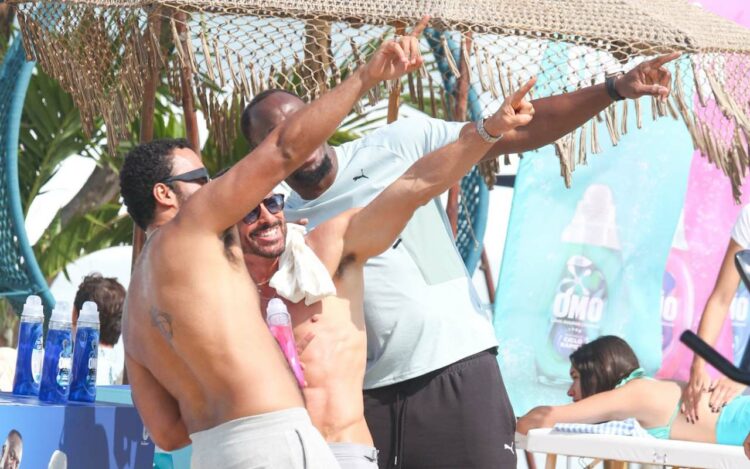 Cauã Reymond, Usain Bolt e Ricardo Teodoro — Foto: Dilson Silva | AgNews