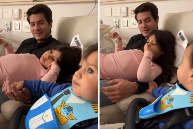 Arthur Aguiar e os filhos, Sophia e Gabriel