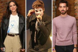 fotomontagem de bruna marquezine e joão guilherme no show solo de joão lucas