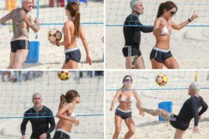 MC Daniel e Jade Picon jogando futvôlei