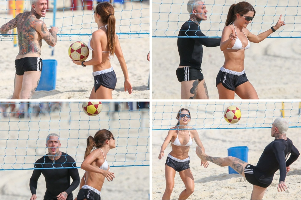 MC Daniel e Jade Picon jogando futvôlei