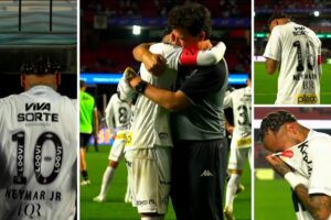 Neymar chora após derrota do Santos