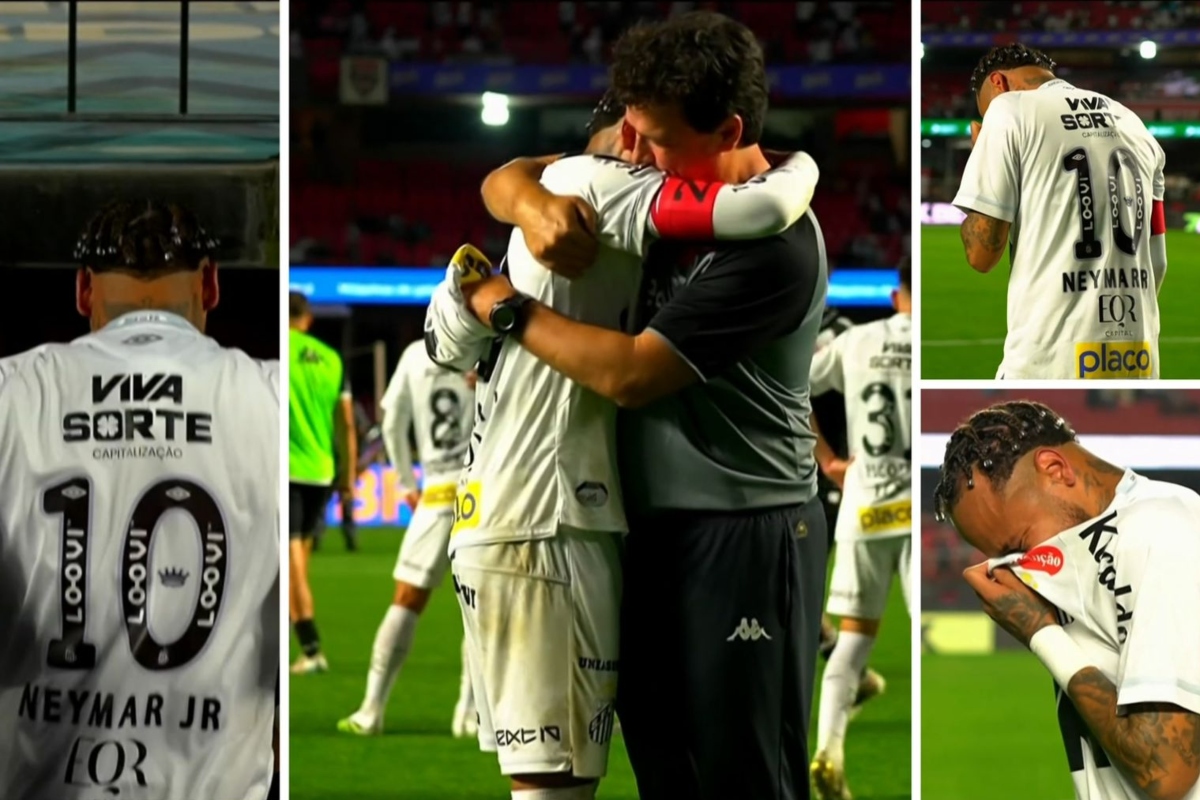 Neymar chora após derrota do Santos