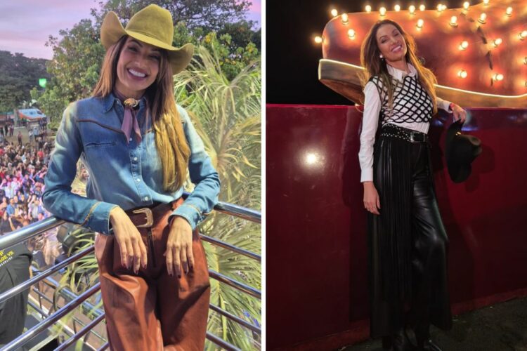 Patrícia Poeta em gravação ao Encontro