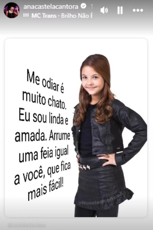 Postagem de Ana Castela