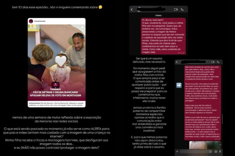 Amanda Kimberlly mostrou conversas com Bruna Biancardi