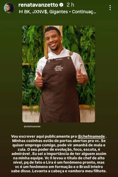 Renata Vanzetto convida Mamede para trabalhar com ela