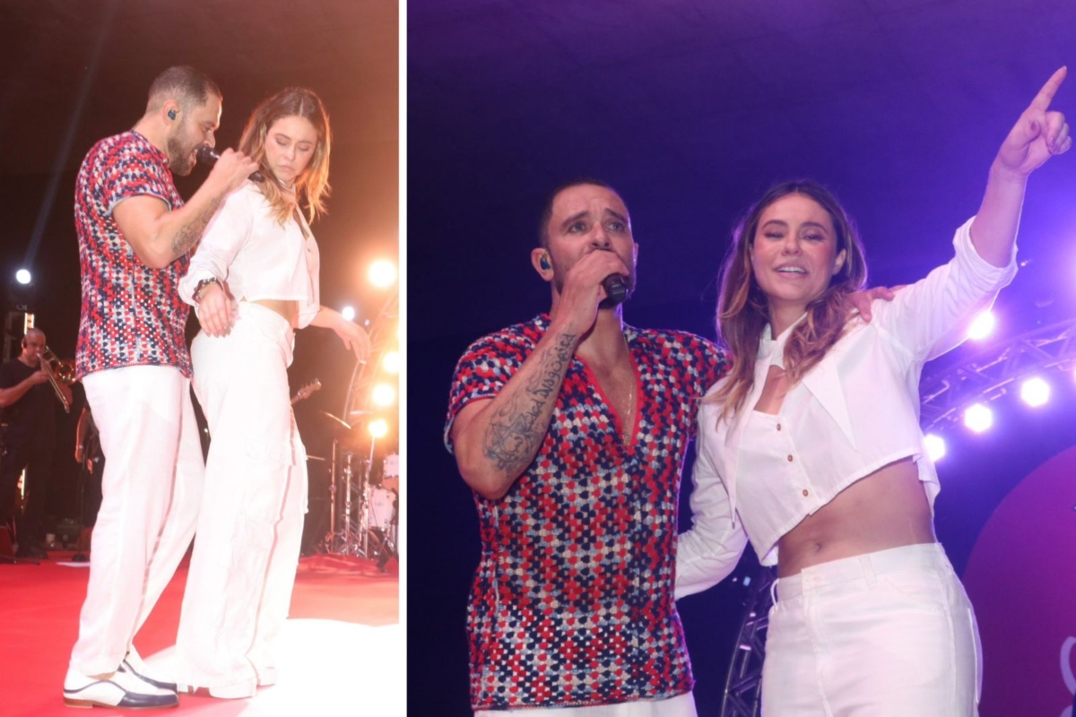 Paolla Oliveira sobe ao palco no show de Diogo Nogueira