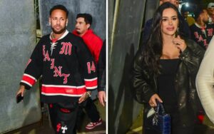 Neymar Jr e Bruna Biancardi chegam para assistir o NFL São Paulo Game