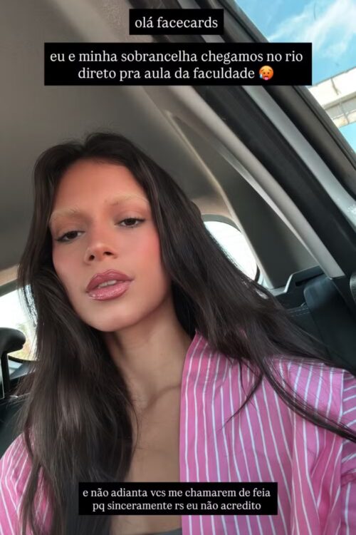 Alane Dias descolore a sobrancelha