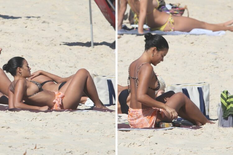 Bella Campos na praia