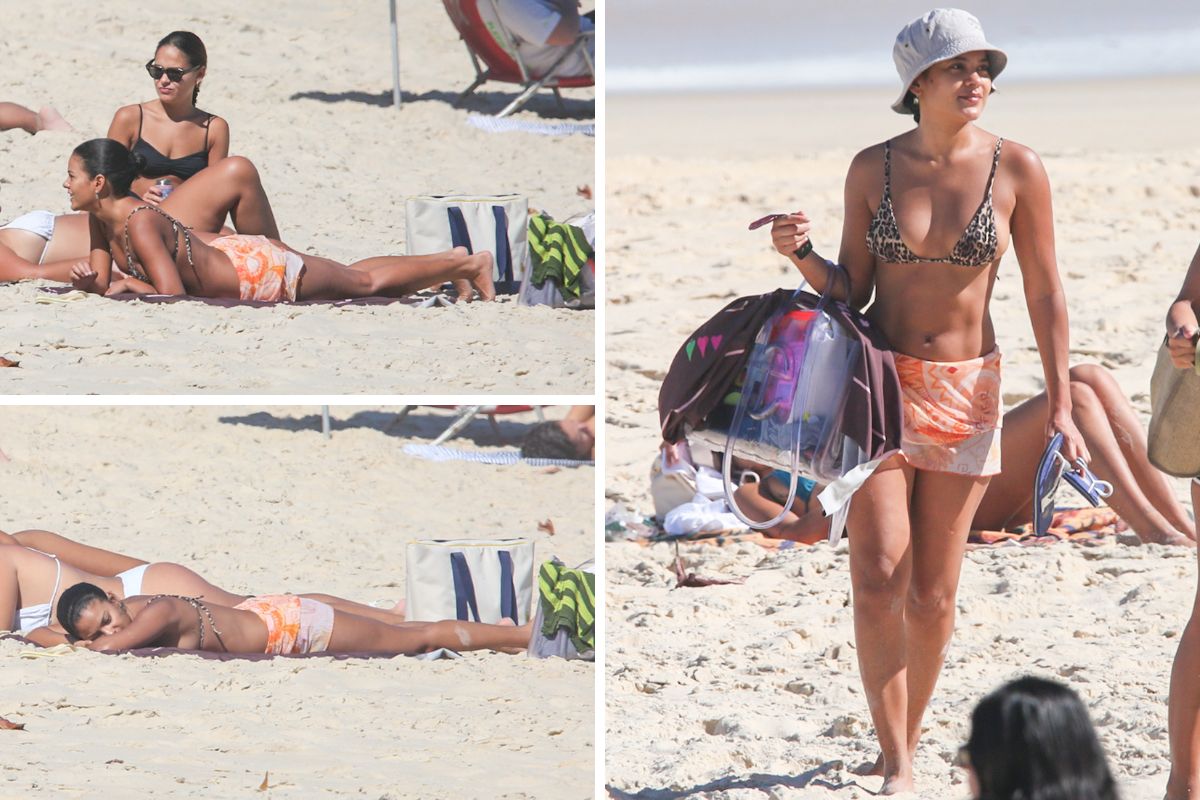 Bella Campos na praia