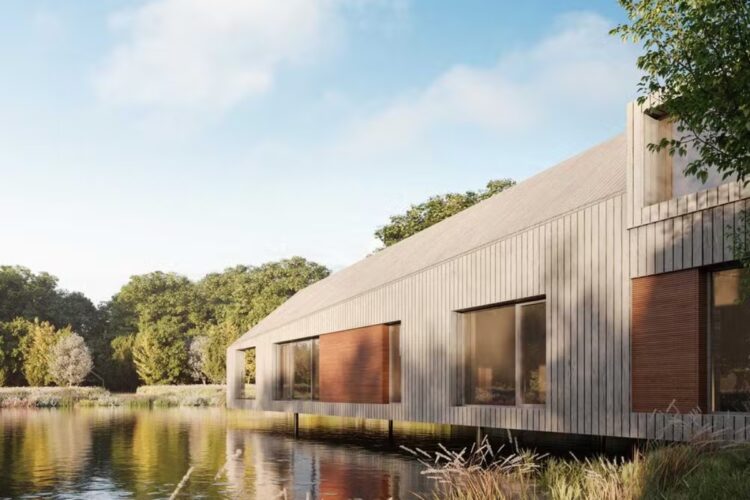 A mansão terá sete quartos e nove banheiros, com vista para um lago