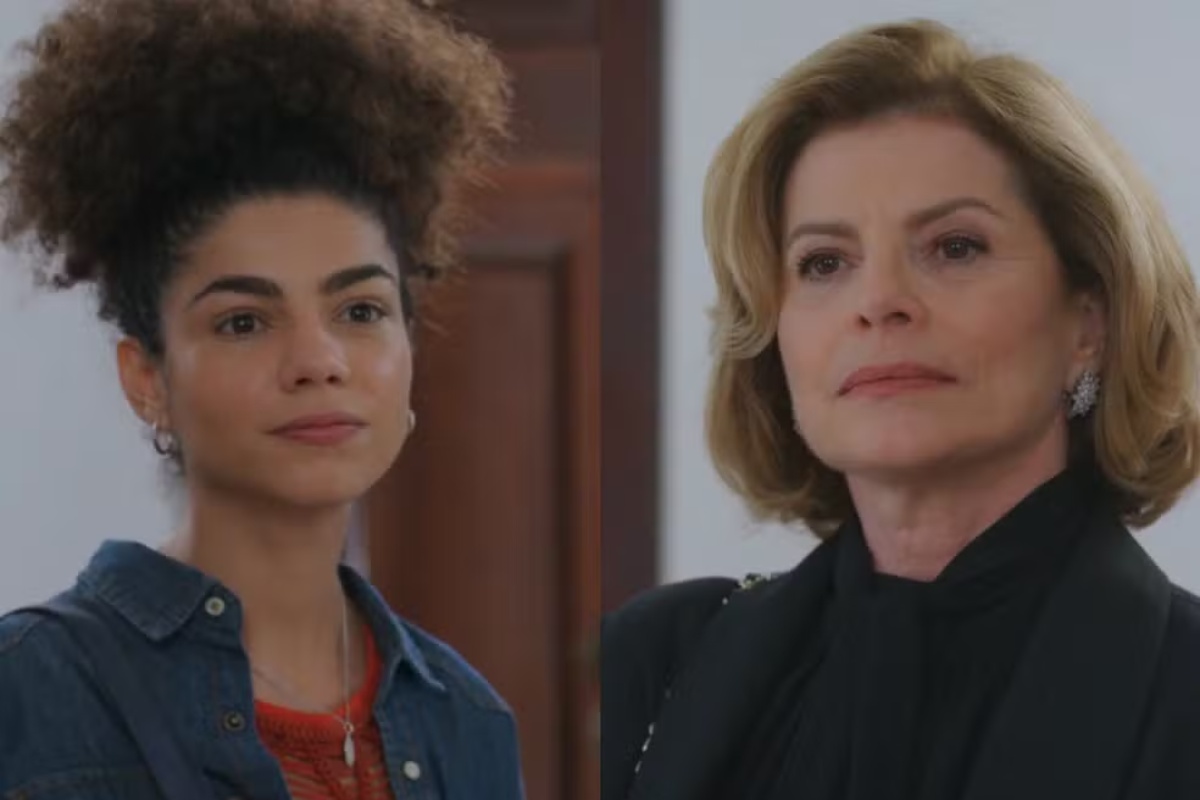 Fotomontagem de Ana Clara (Samantha Jones) e Odete Roitman (Debora Bloch) em Vale Tudo