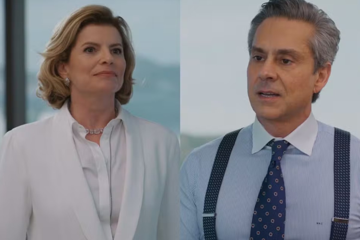 Marco Aurélio (Alexandre Nero) e Odete Roitman (Debora Bloch) em 'Vale Tudo'