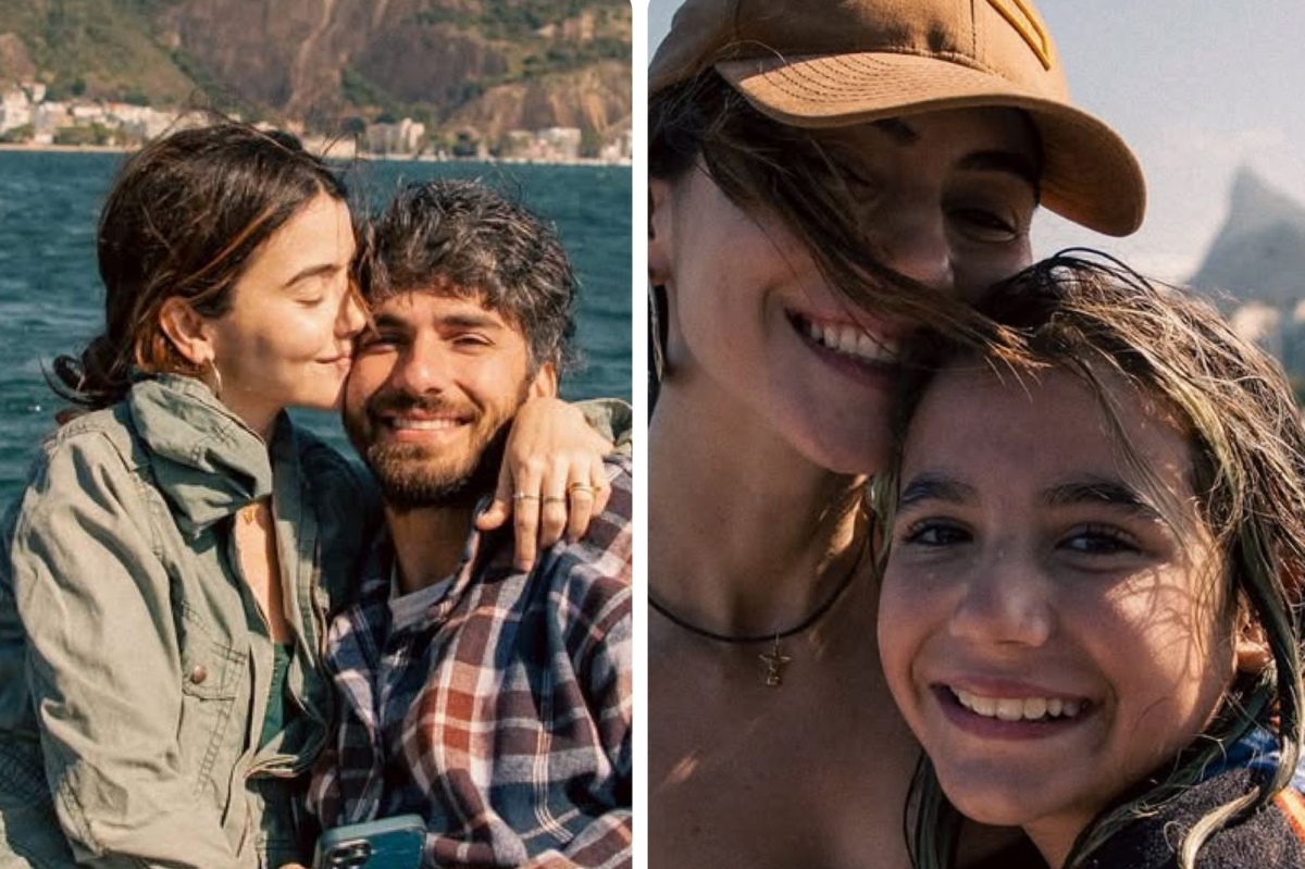 Hugo Moura, a namorada e a filha