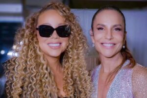 Mariah Carey e Ivete Sangalo no camarim do The Town