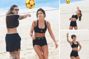 Jade Picon e Bárbara Labres jogam futvôlei