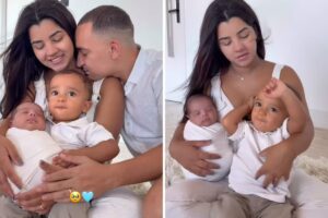 João Gomes, a esposa e os filhos