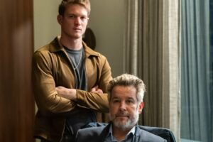 Leonardo (Pedro Novaes) e Santiago Ferette (Murilo Benício) em 