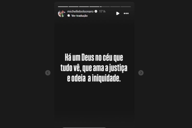 stories de michelle crticando pisão de bolsonaro