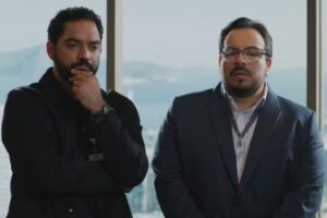 Freitas (Luís Lobianco) e Marco Aurélio (Alexandre Nero) em 