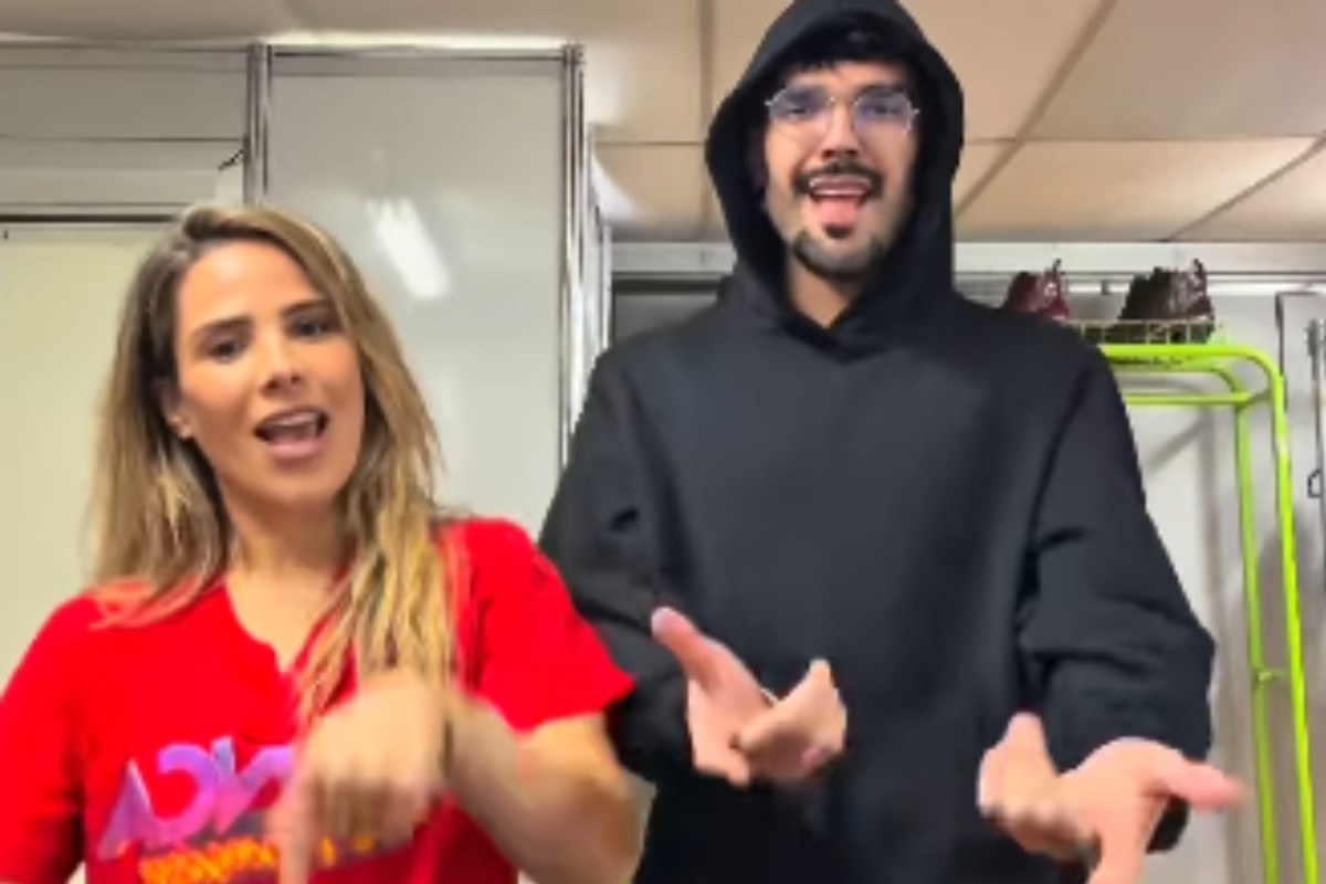 wanessa camargo e luan pereira nos bastidores do dança dos famosos
