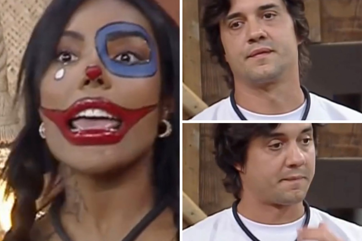 A Fazenda 17 - Carol pinta o rosto de palhaço para provocar Gui