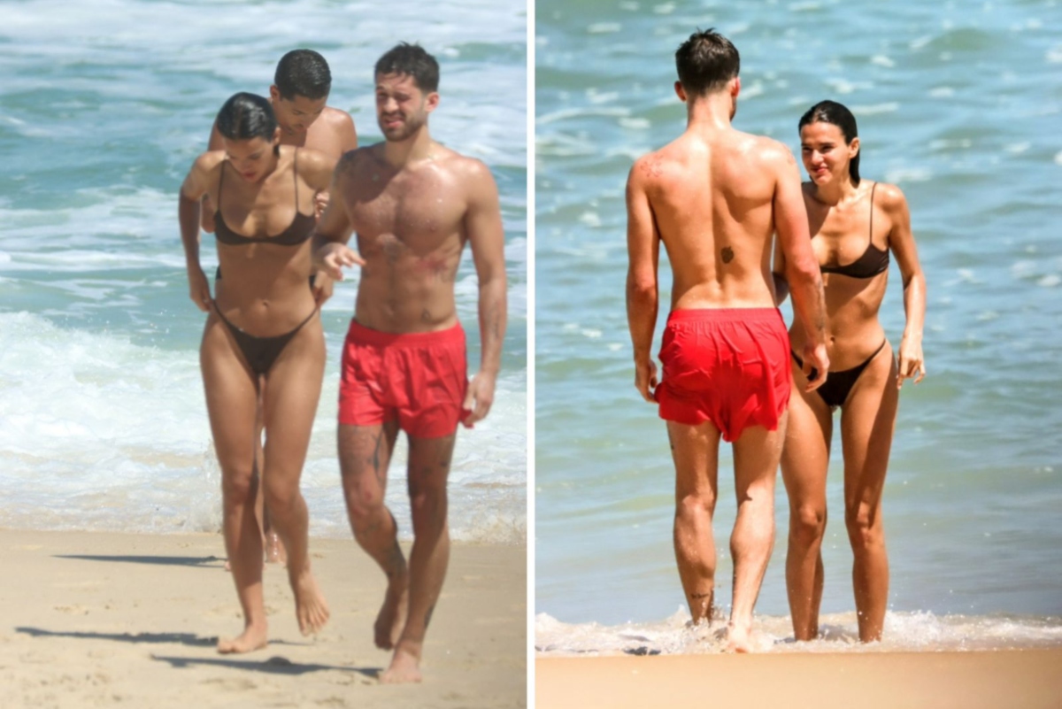Bruna Marquezine e João Guilherme na praia