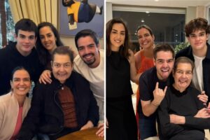 Faustão aparece em novos cliques em família