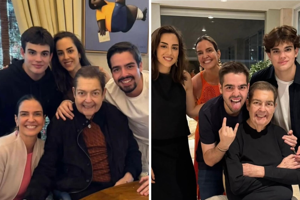 Faustão aparece em novos cliques em família